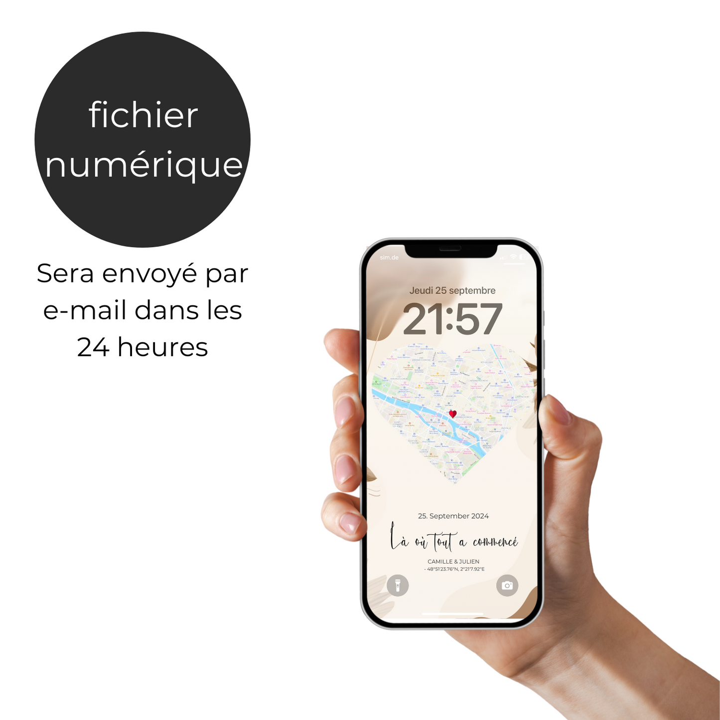 Téléphone portable à écran de verrouillage assorti - Notre événement