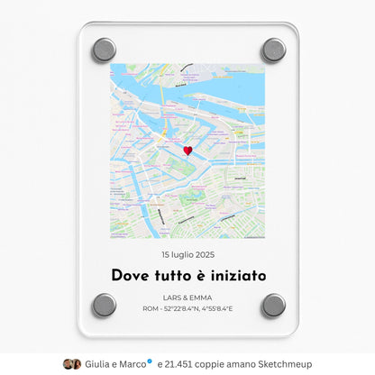 Magnete acrilico personalizzato “Dove tutto è iniziato”
