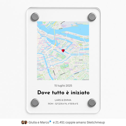 Magnete acrilico personalizzato “Dove tutto è iniziato”