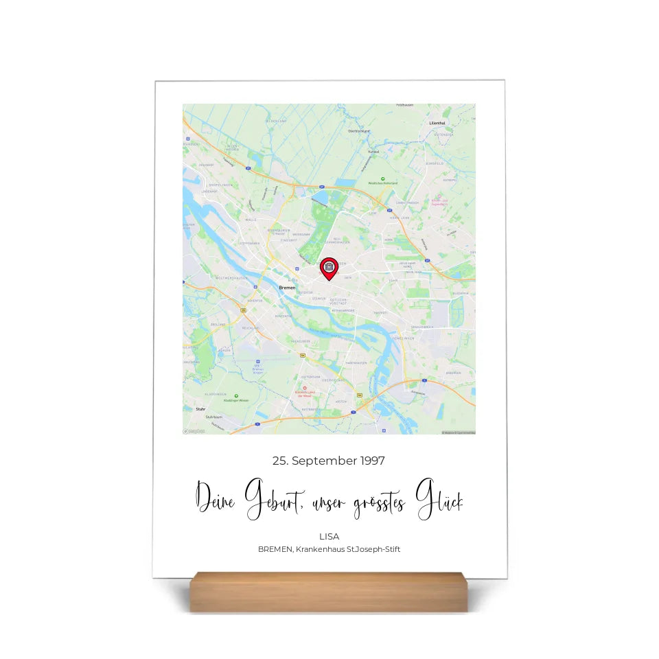 "Deine Geburt" - Personalisierte Acryltafel