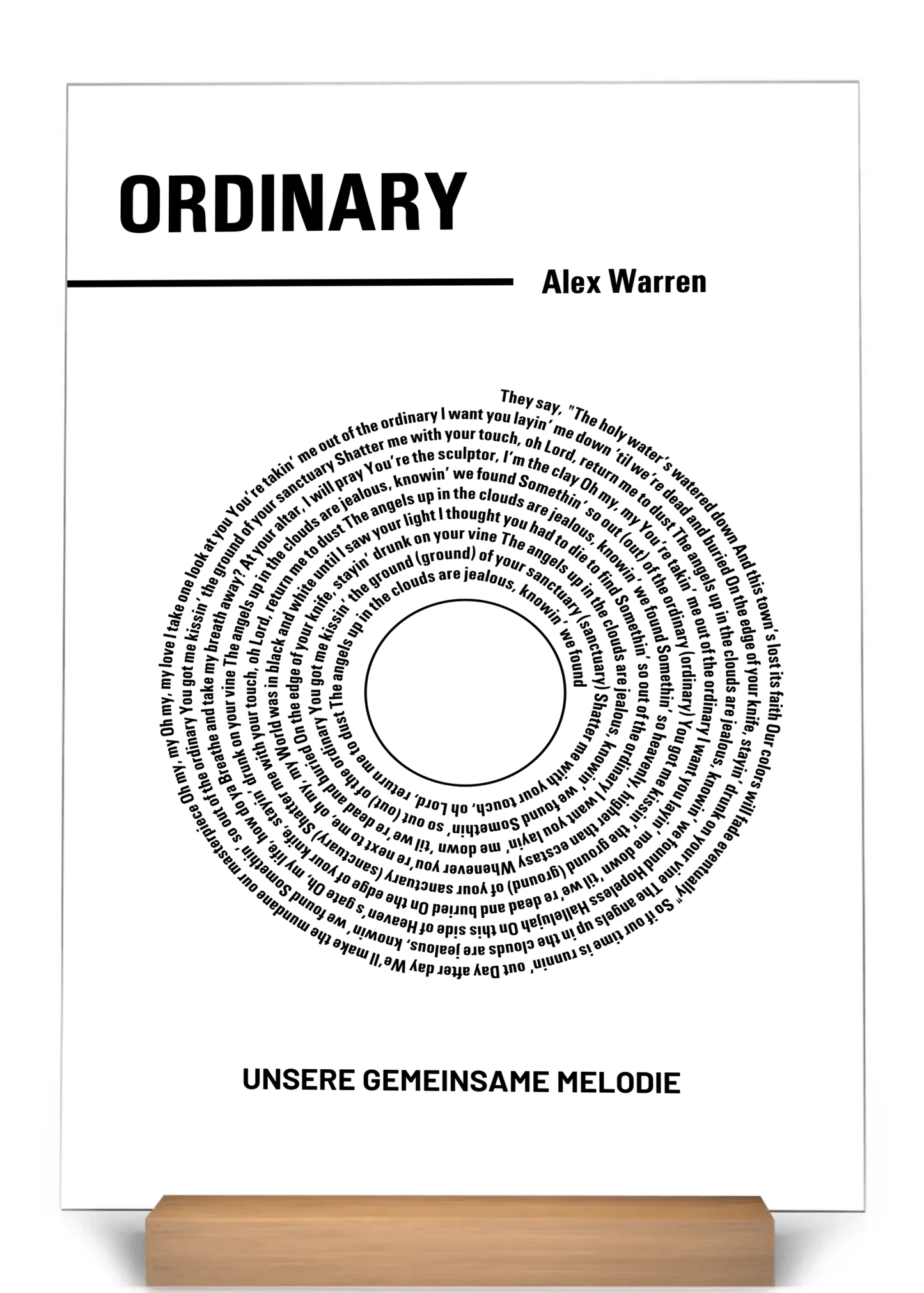 Notre Mélodie - Plaque acrylique personnalisée