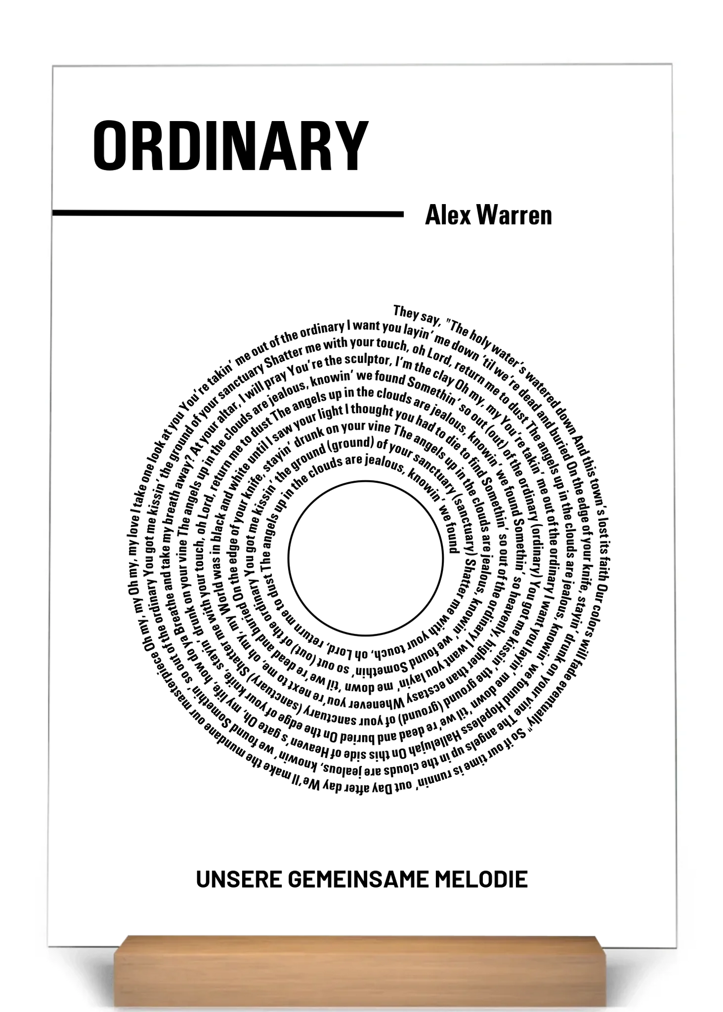 Notre Mélodie - Plaque acrylique personnalisée