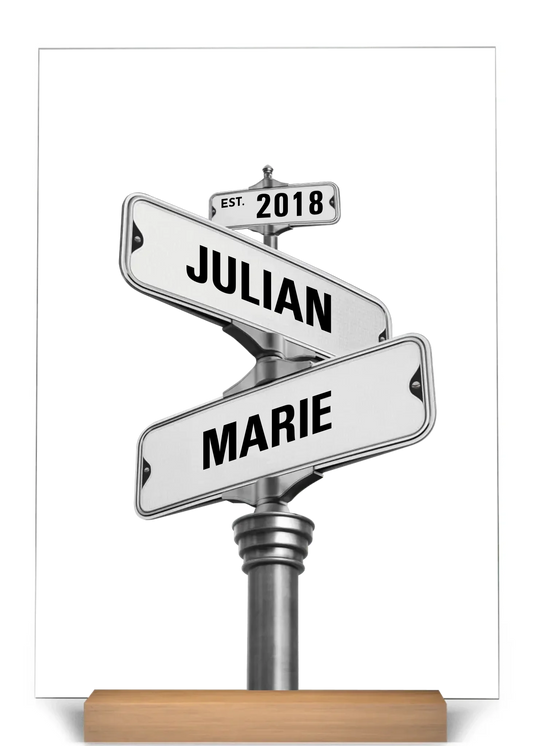 Plaque de rue vintage - Plaque acrylique personnalisée