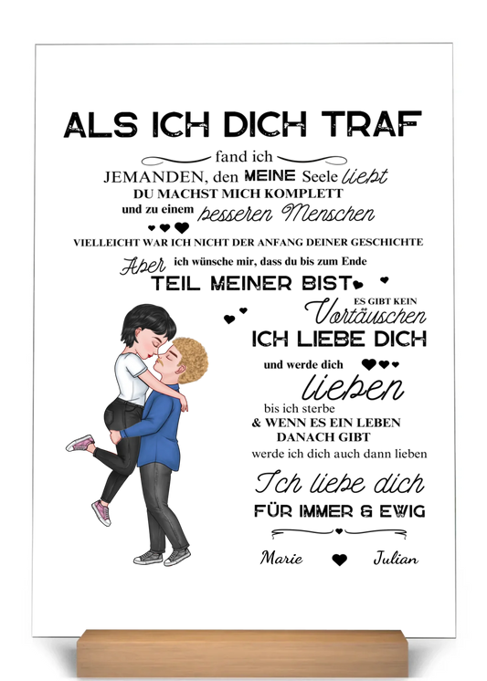 "Als ich dich traf" - Personalisierte Acryltafel