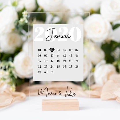"Unser Datum" - Personalisierte Acryltafel