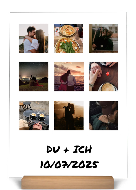 « Album d'amour rétro » - Plaque acrylique personnalisée