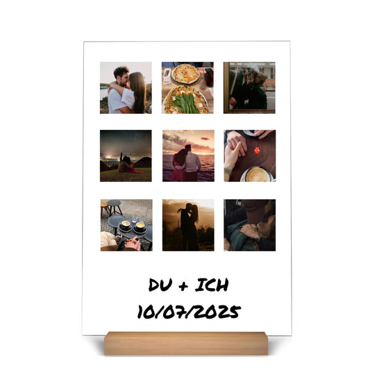 « Album d'amour rétro » - Plaque acrylique personnalisée
