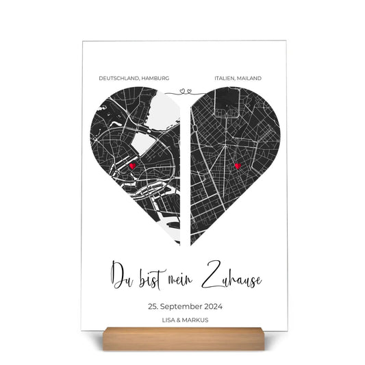 Relation à distance - Plaque acrylique personnalisée