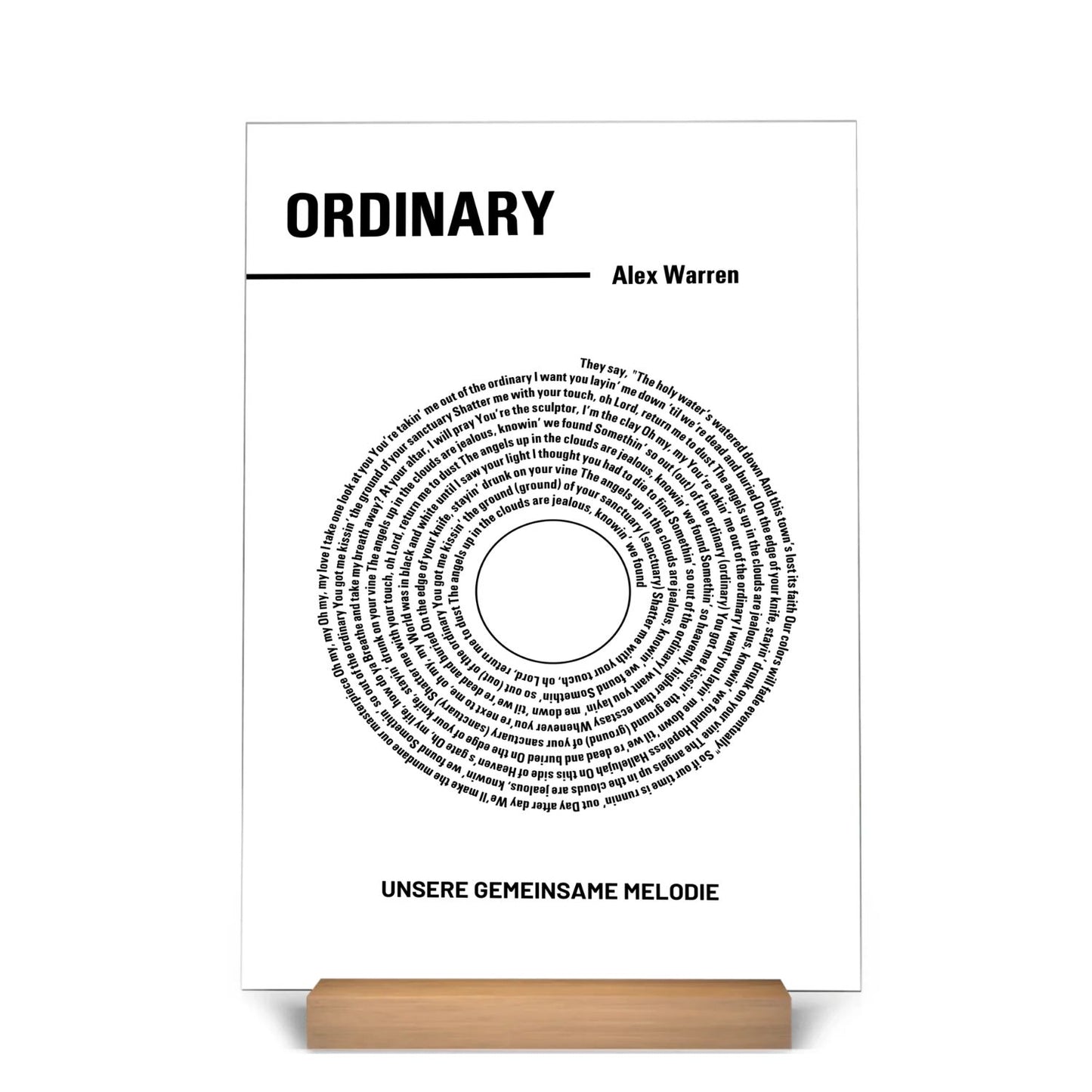 Notre Mélodie - Plaque acrylique personnalisée