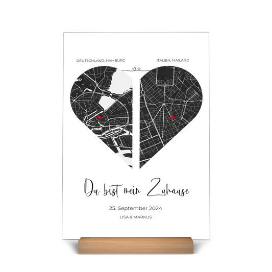 Relation à distance - Plaque acrylique personnalisée